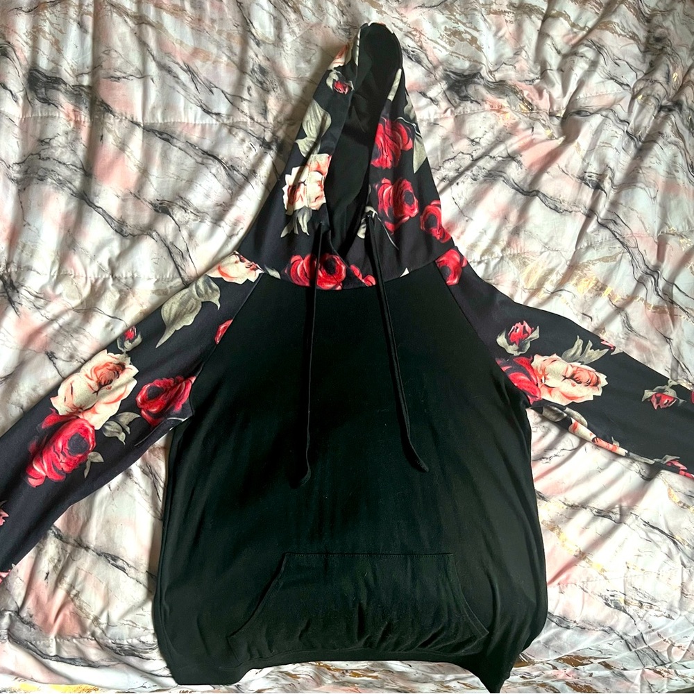Long Sleeve Rose Hoodie